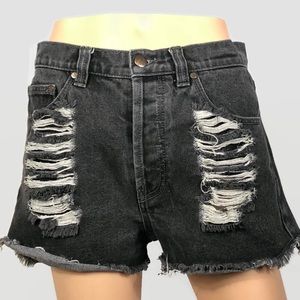 MINKPINK Slasher Flick Ripped Cutoff Denim Shorts